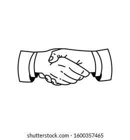 Shake Hand Minimalist Tattoo / Illustration Design