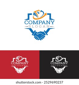 Shake hand Modern Company Logo Vector Template