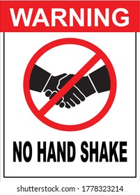 shake hand prohibited area warning sign during covid 19 pandemic situation