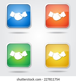 Shake Hand Sign Colorful Vector Icon Design