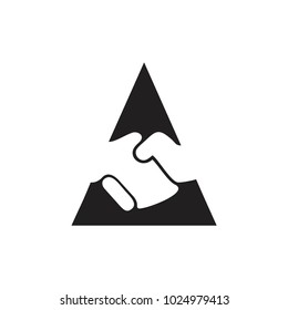 shake hand triangle arrow logo