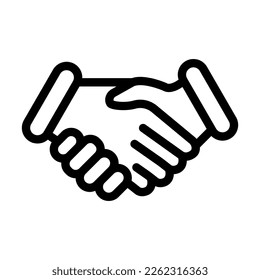 Shake Hand Vector Line Icon Design