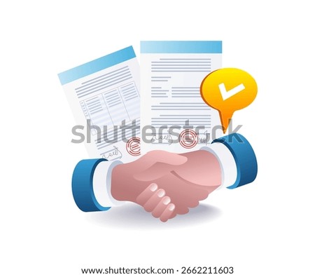 Shake hands and agree to the cooperation letter transaction