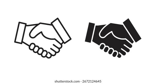Shake hands icon Black and White Vector Graphic