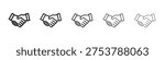 Shake hands icon with editable stroke eps 10 vector illustration. Outline drawing.