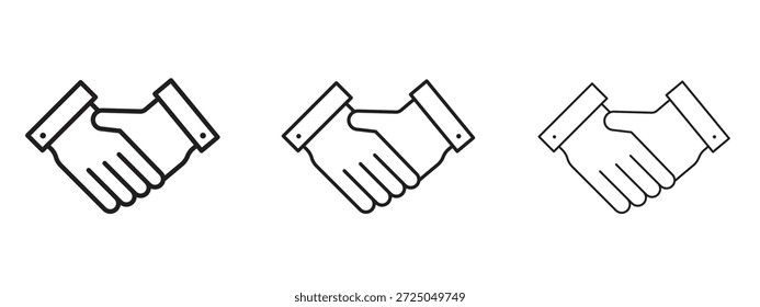 Ícone de apertar as mãos. Ilustração de vetor de estilo minimalismo desenhado à mão