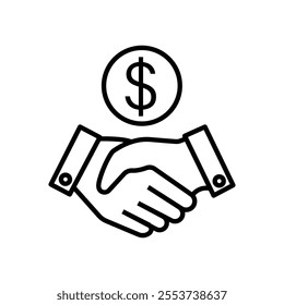shake hands icon isolated on white background from business marketing collection. shake hands icon trendy and modern shake hands symbol for logo, web,