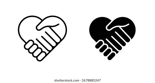 Mãos agitadas ícone linha estilo design gráfico vetores editáveis.