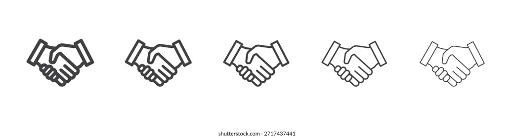 Shake Hands Symbol in linearen Strichen Konzept