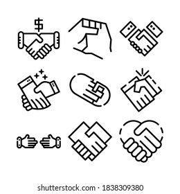 shake hands icon or logo isolated sign symbol vector illustration - Collection of high quality black style vector icons
