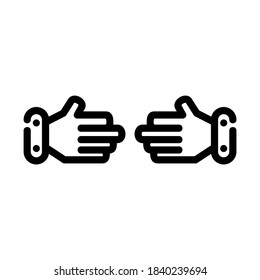 icono de manos estrechas o logotipo símbolo de signo aislado ilustración vectorial - iconos vectoriales de estilo negro de alta calidad
