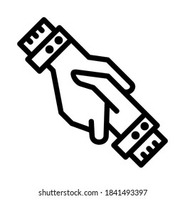icono de manos estrechas o logotipo símbolo de signo aislado ilustración vectorial - iconos vectoriales de estilo negro de alta calidad
