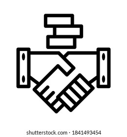 shake hands icon or logo isolated sign symbol vector illustration - high quality black style vector icons
