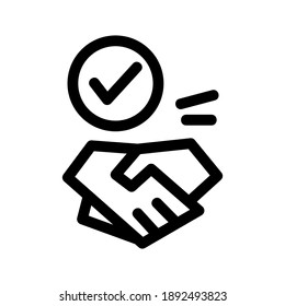 Shake Hands icon or logo isolated sign symbol vector illustration - high quality black style vector icons

