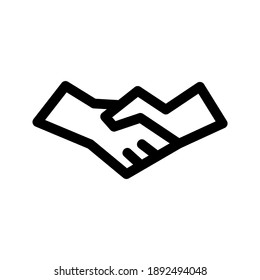 Shake Hands icon or logo isolated sign symbol vector illustration - high quality black style vector icons
