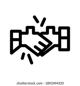Icono de sacudir manos o logotipo símbolo de signo aislado ilustración vectorial - iconos vectoriales de estilo negro de alta calidad
