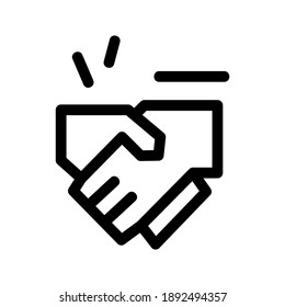 Icono de sacudir manos o logotipo símbolo de signo aislado ilustración vectorial - iconos vectoriales de estilo negro de alta calidad

