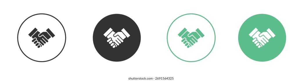Mãos apertadas ícone conjunto. para conceito móvel e web design.