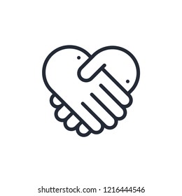 Shake hands icon. Vector concept illustration for design.