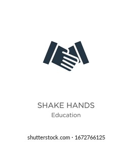 Shake hands icon vector. Trendy flat shake hands icon from education collection isolated on white background. Vector illustration can be used for web and mobile graphic design, logo, eps10