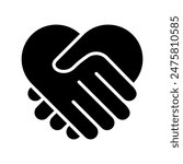 shake hands with love icon vector design illustration template