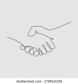 shake hands one line drawing. single line illustration