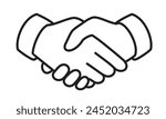 Shake Hands Outline illustration isolated on white background, eps