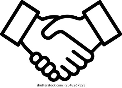 Ilustración vectorial del icono de la silueta de Shake Hands aislada en el fondo blanco