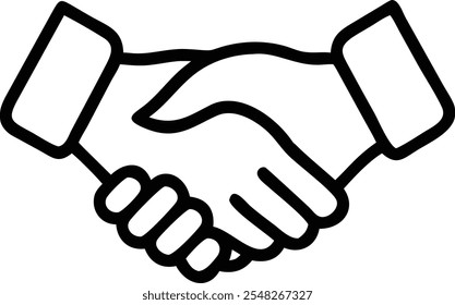 Shake Hands Silhouette Symbol, Vektorgrafik einzeln auf weißem Hintergrund