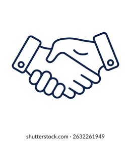 Shake hands silhouette line icon set. Vector illustration isolated on white background.