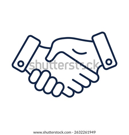 Shake hands silhouette line icon set. Vector illustration isolated on white background.