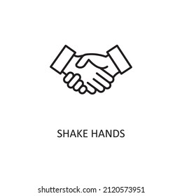 Shake Hands Vector Outline Icon Design illustration. Banking and Payment Symbol on White background EPS 10 File