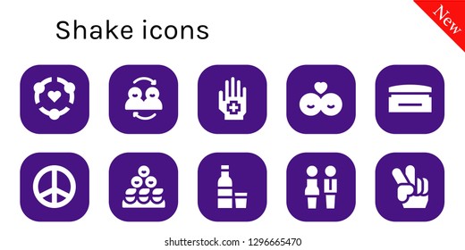  shake icon set. 10 filled shake icons. Simple modern icons about  - Friendship, Friends, Hand, Cream, Peace, Vodka, Partners