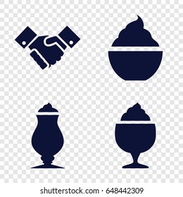 Shake icons set. set of 4 shake filled icons such as milkshake