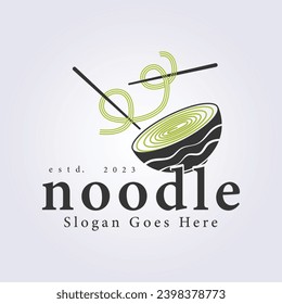 shake noodle logo vector illustration design, noodle bowl icon symbol template design