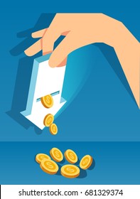 Shake out the coins from the inside of arrow