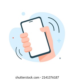 Ilustración de concepto de Shake Phone vector de diseño plano eps10. elemento gráfico moderno para página de inicio, estado vacío ui, infografía, icono