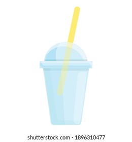 Shake plastic glass icon. Cartoon of shake plastic glass vector icon for web design isolated on white background