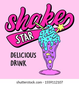 SHAKE STAR, SLOGAN PRINT VECTOR