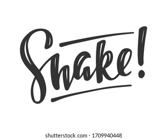 Shake vector text, hand drawn lettering