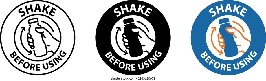 Shake well before using, concept of shaking Bottle, vector illustration