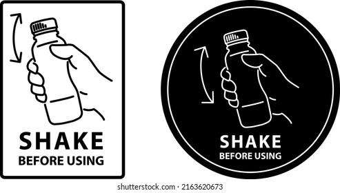Shake well before using, concept of shaking Bottle, vector illustration