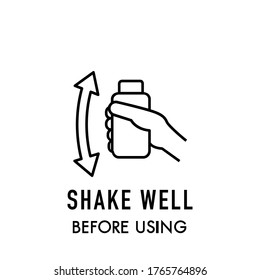 Shake well before using icon on white background. Stock vector