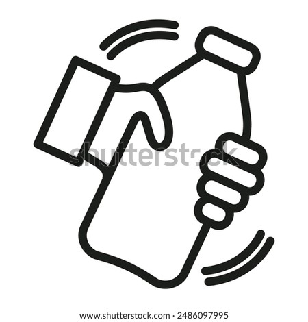 Shake well icon mark in filled style