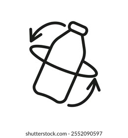 Shake well icon Simple thin line flat symbol