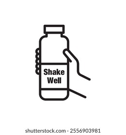 Shake well icon Thin line art collection