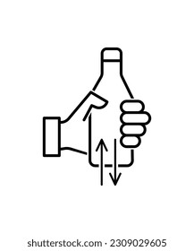 Schütteln Sie gut Symbol, Vektorsymbol der besten Linie.