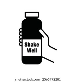 Shake well icon Vector flat thin line illustration