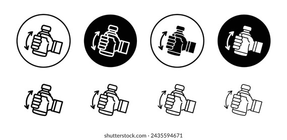 Shake well vector icon set collection. Shake well Outline flat Icon.