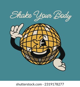 Shake Your Body With Disco Groovy Character Design
